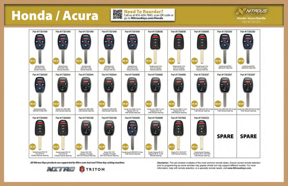 Honda|Acura Remotes - Starter Bundle (28 Pieces)